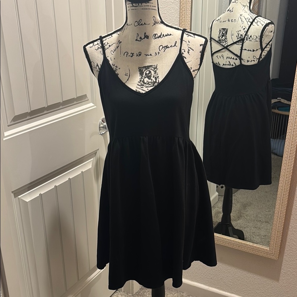 Wild Fable Black Spaghetti Strap Mini Sundress